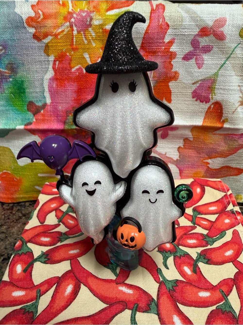 Bath & Body Works White Glitter Ghost Trio Halloween Wallflower PlugIn